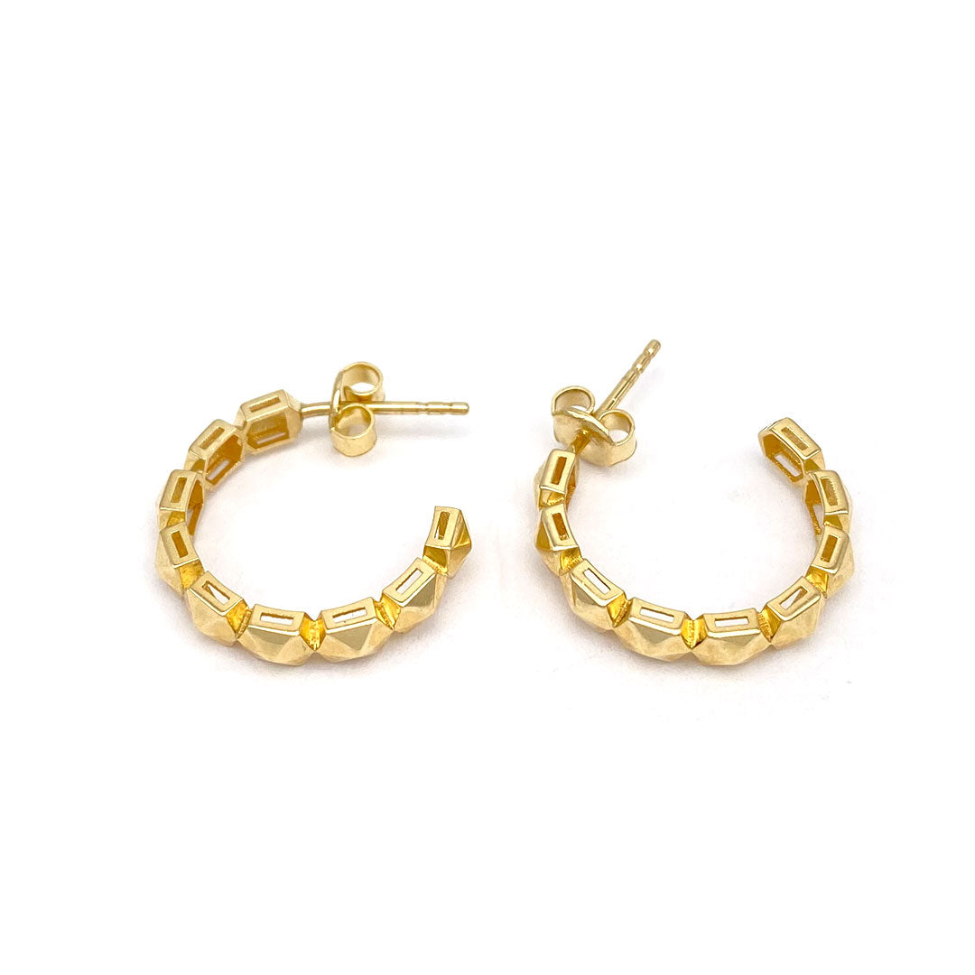 14k Spike Open Hoop Earrings