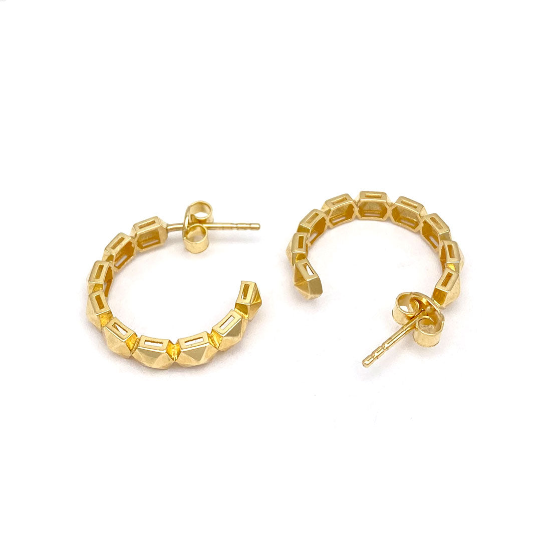 14k Spike Open Hoop Earrings