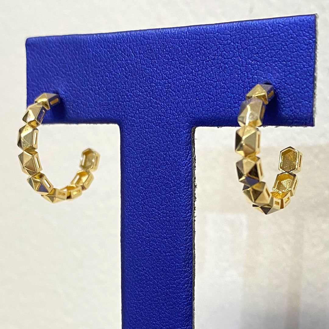 14k Spike Open Hoop Earrings