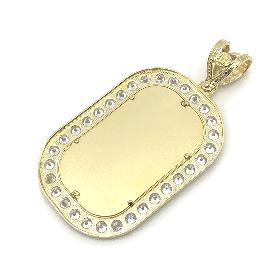 10k CZ Custom Rectangle Picture Pendant