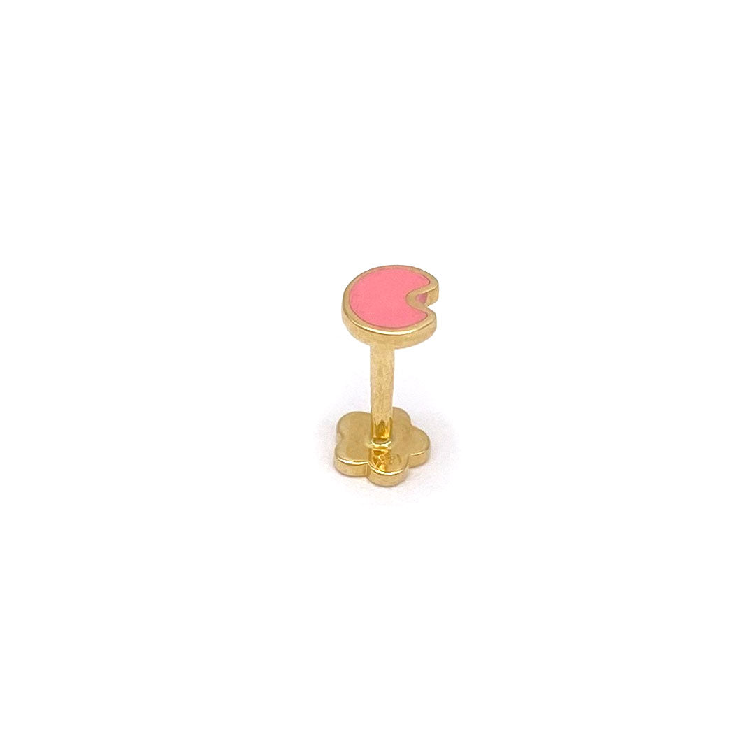 14k Pink Enamel Internal Threaded Stud