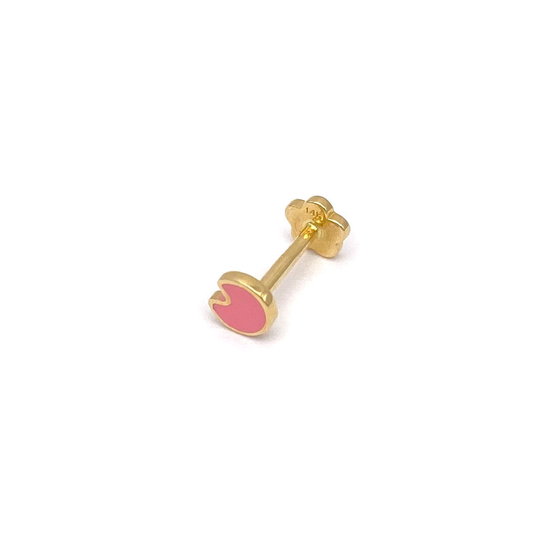 14k Pink Enamel Internal Threaded Stud