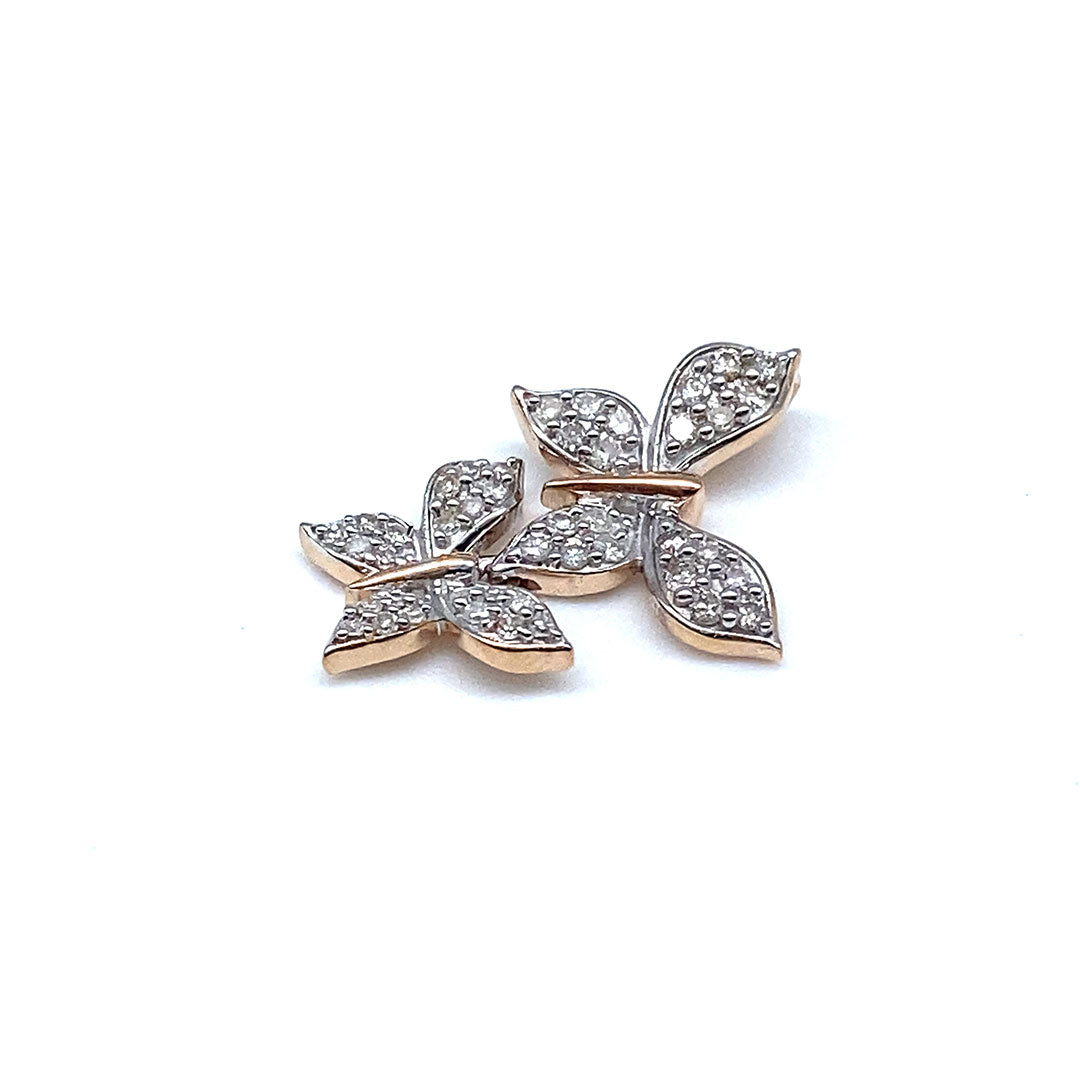 Diamond Double Butterfly Pendant 10k Rose Gold 0.25ct