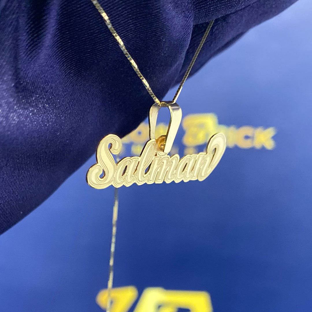 Personalized Hanging Cursive Name Plate Pendant