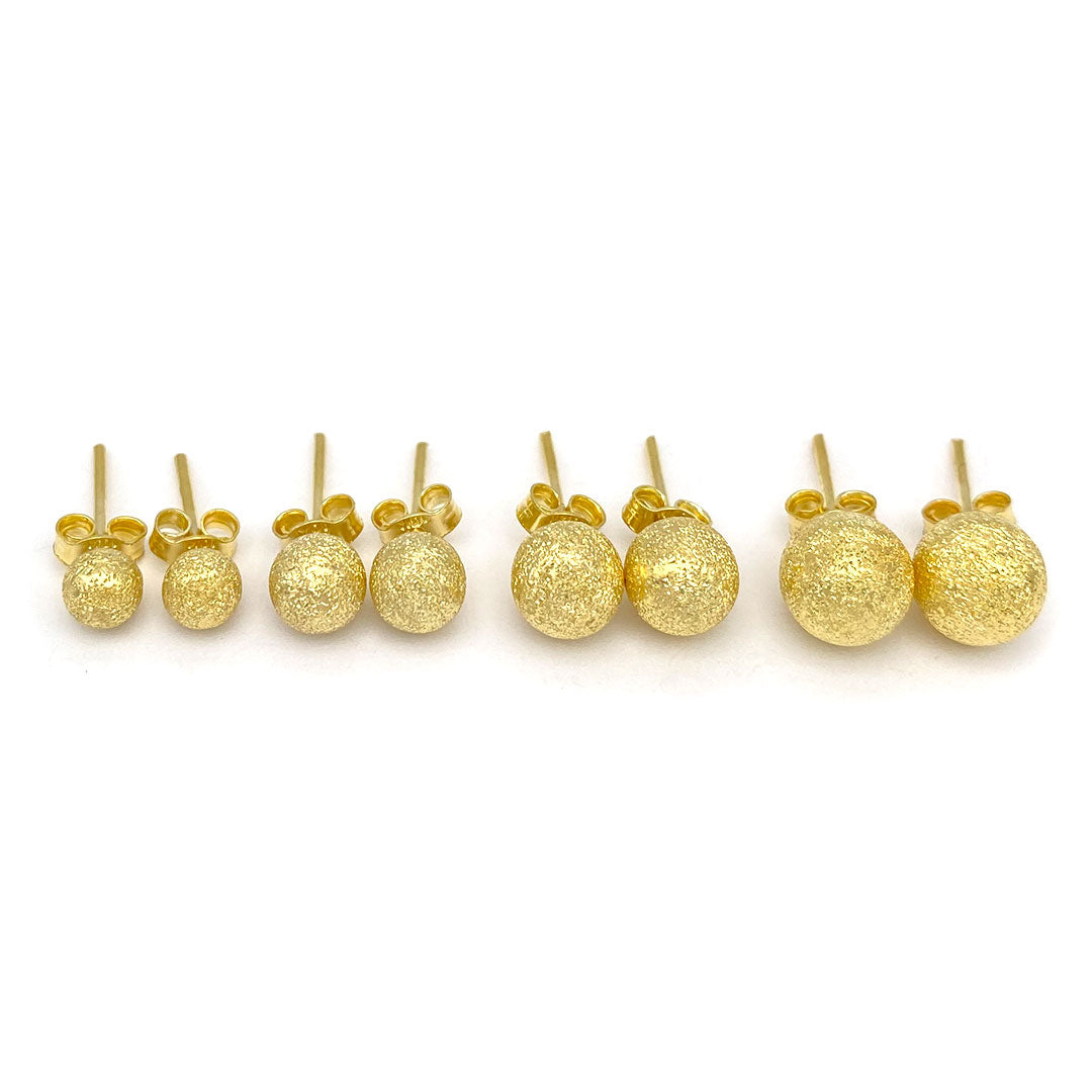 10k Sandblast Ball Stud Earrings