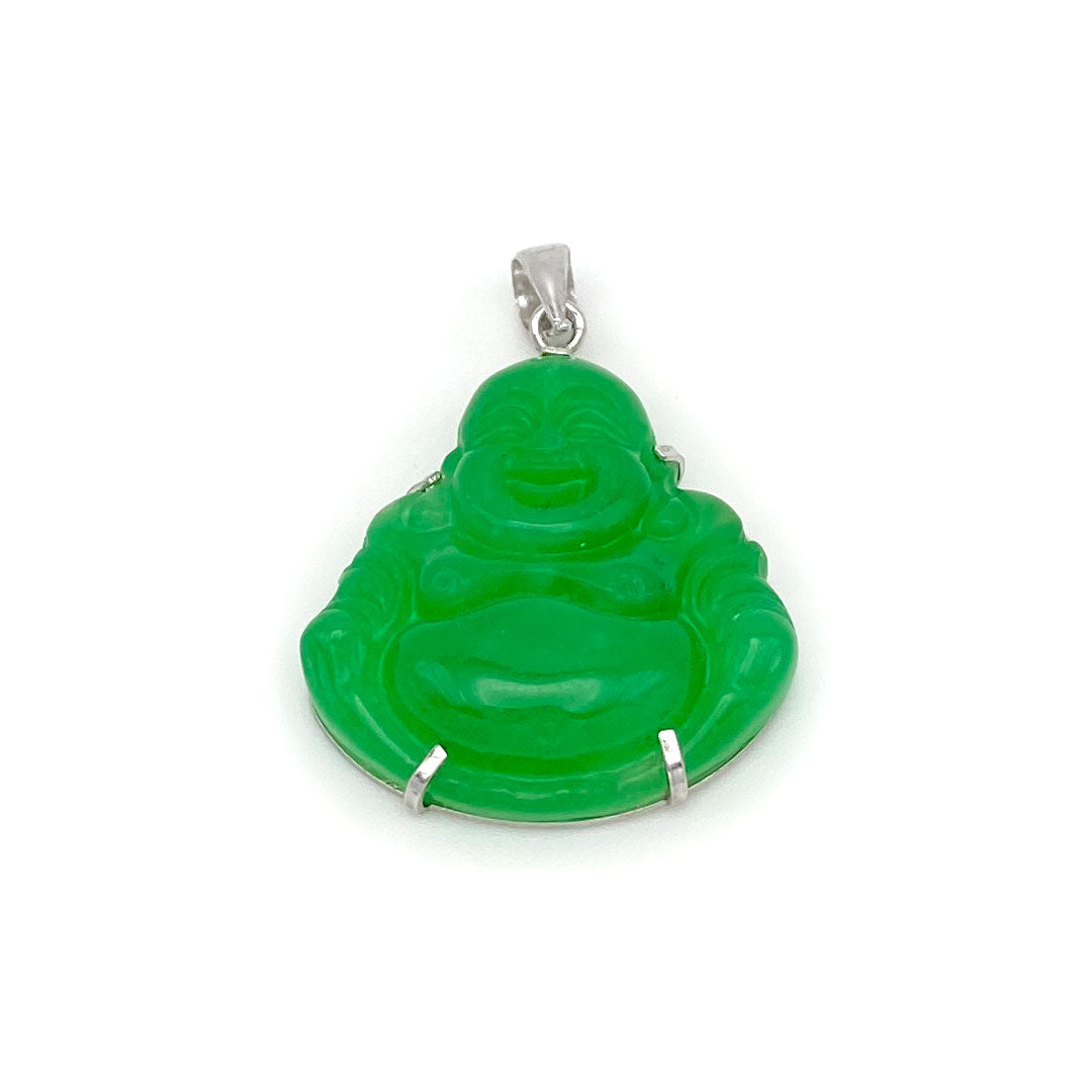Sterling Silver Buddha Pendant - Jade