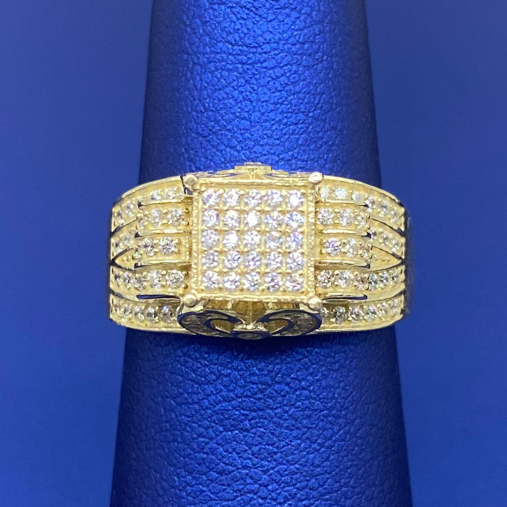 10k CZ Square Cocktail Ring