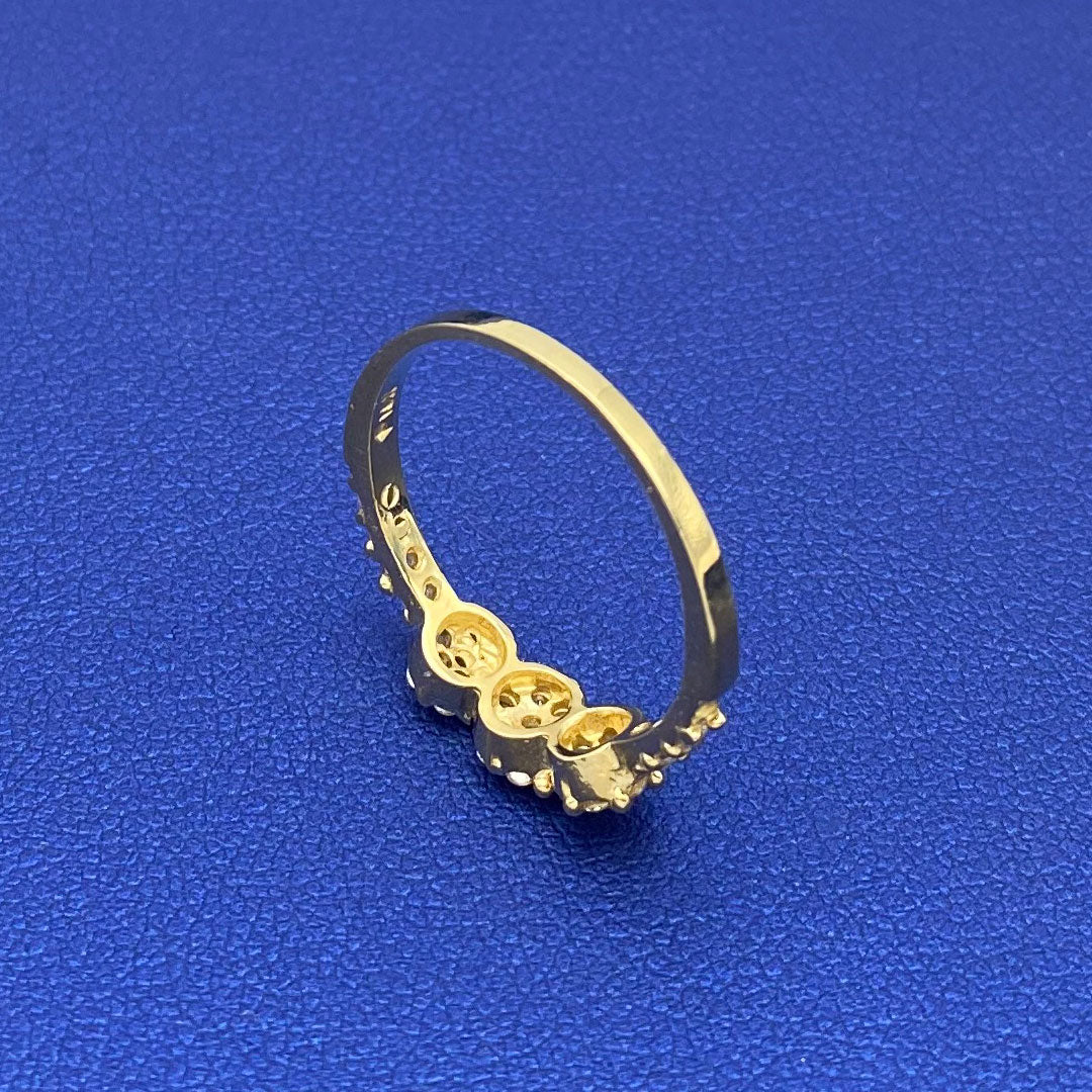 10k CZ Triple Flower Ring