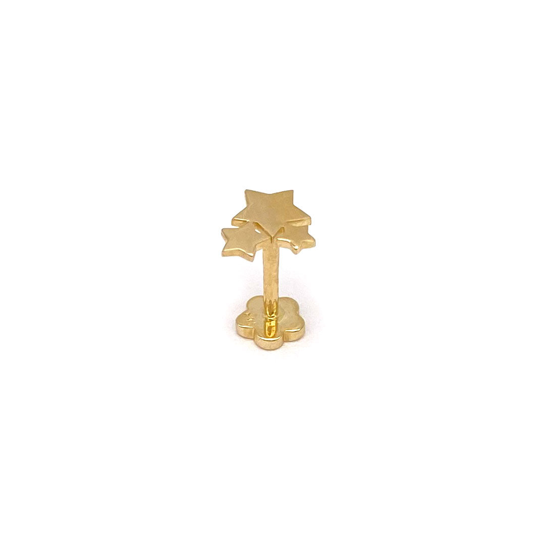 14k Triple Star Internal Threaded Stud