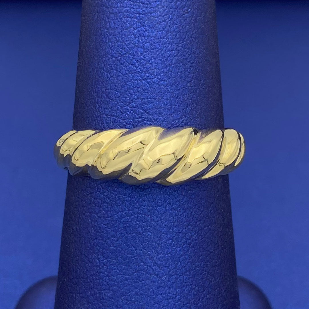Puff Rib Ring 10k Twist Puff Ring – Yellow Brick Empire