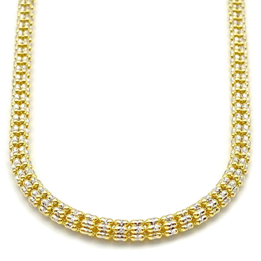 10k Two-tone Fancy Ball Ice Chain 4.5mm