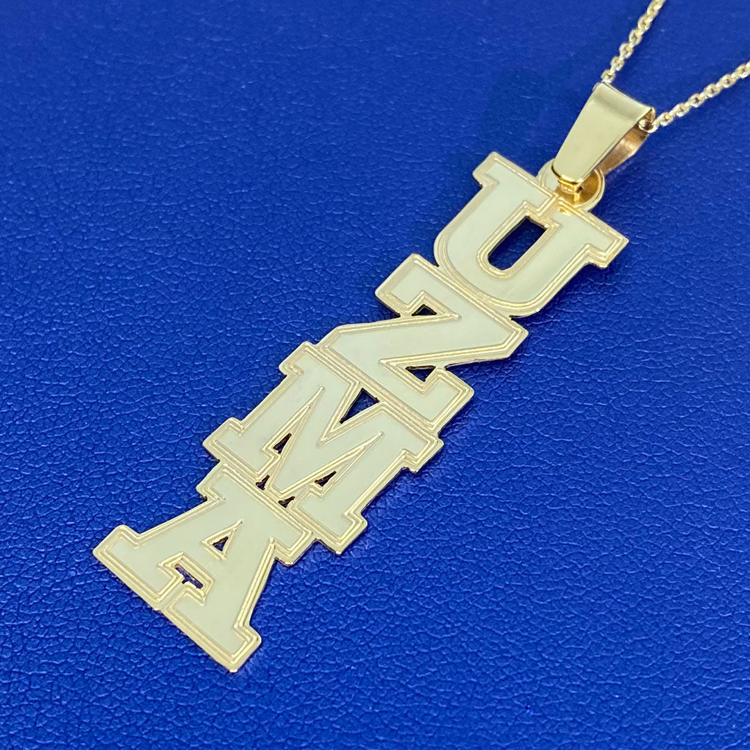 Personalized Vertical Name Pendant