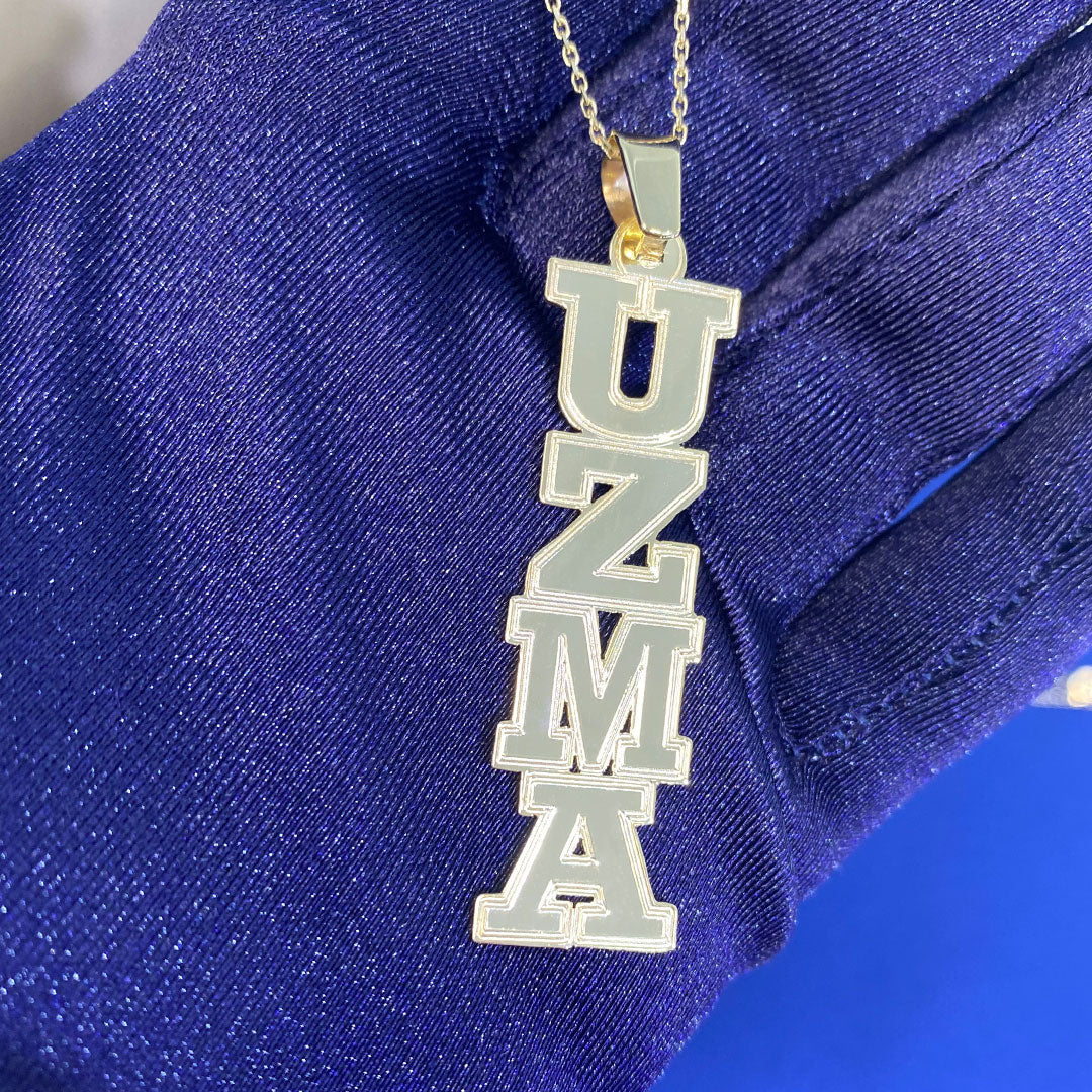 Personalized Vertical Name Pendant