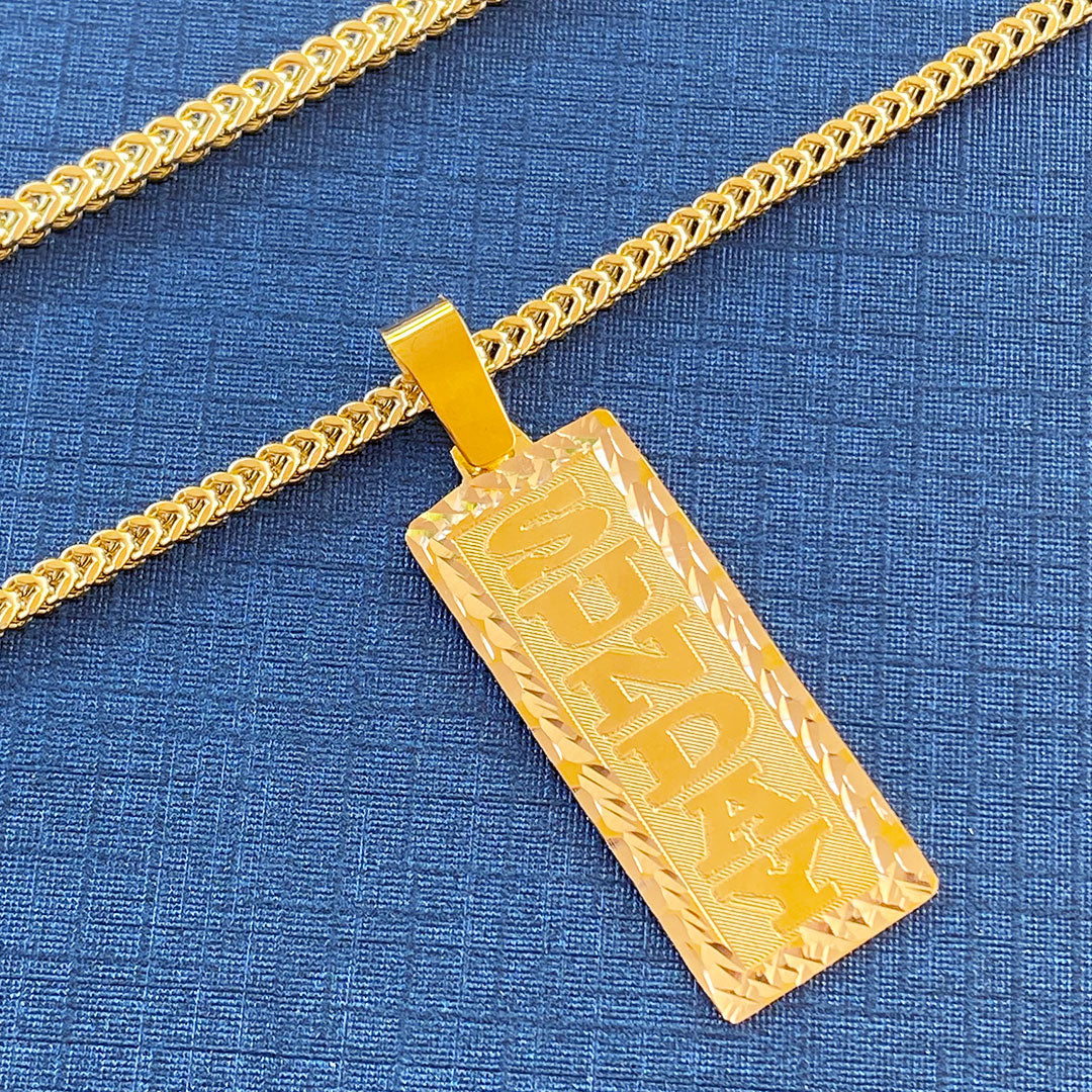 Sunday Name Tag with Franco Chain