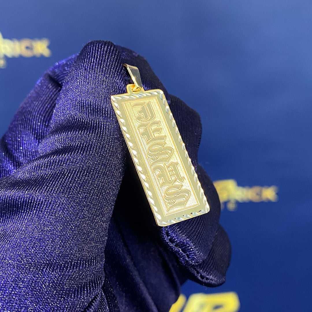 Jesus Old English Name Tag in Hand