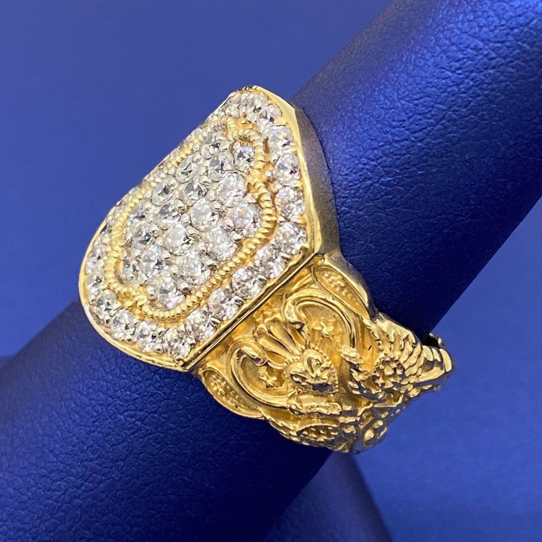 14k CZ Vintage Style Ring