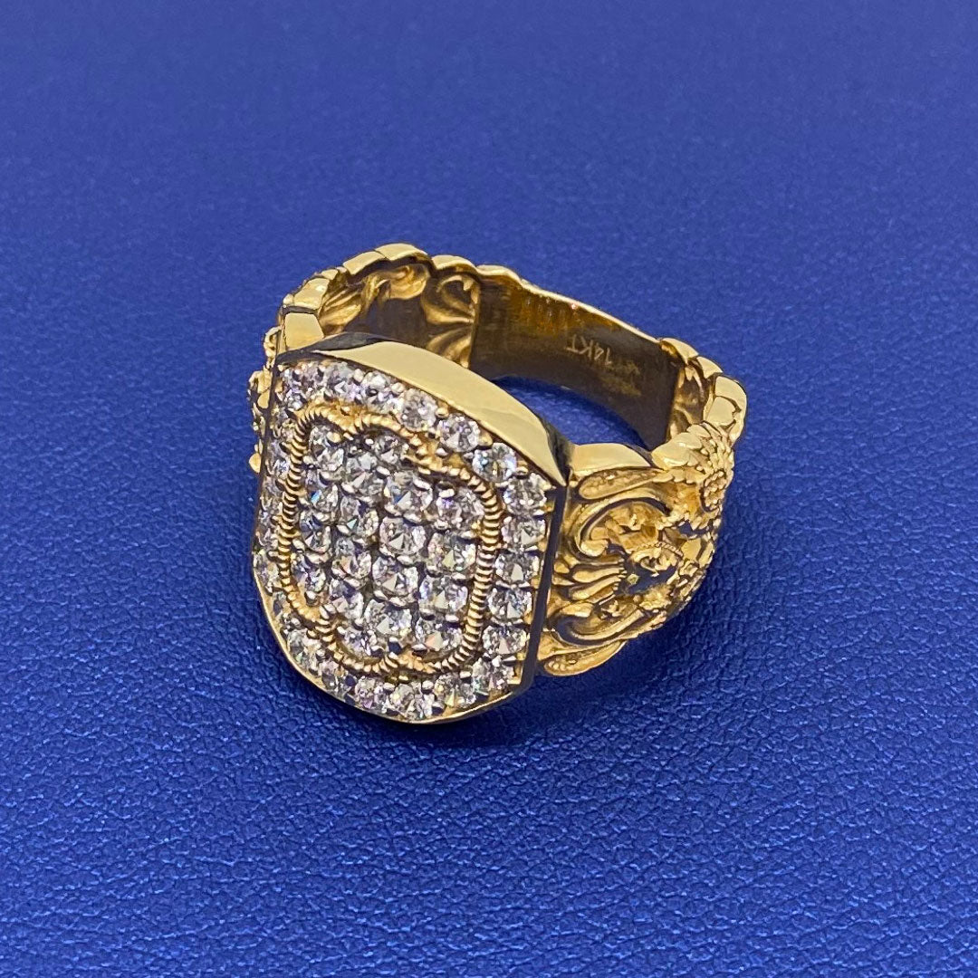14k CZ Vintage Style Ring