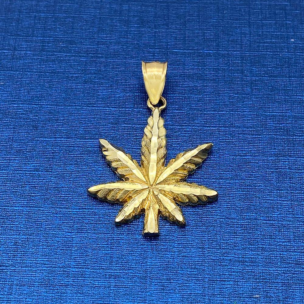 10k Marijuana Leaf Pendant - Yellow Brick Empire